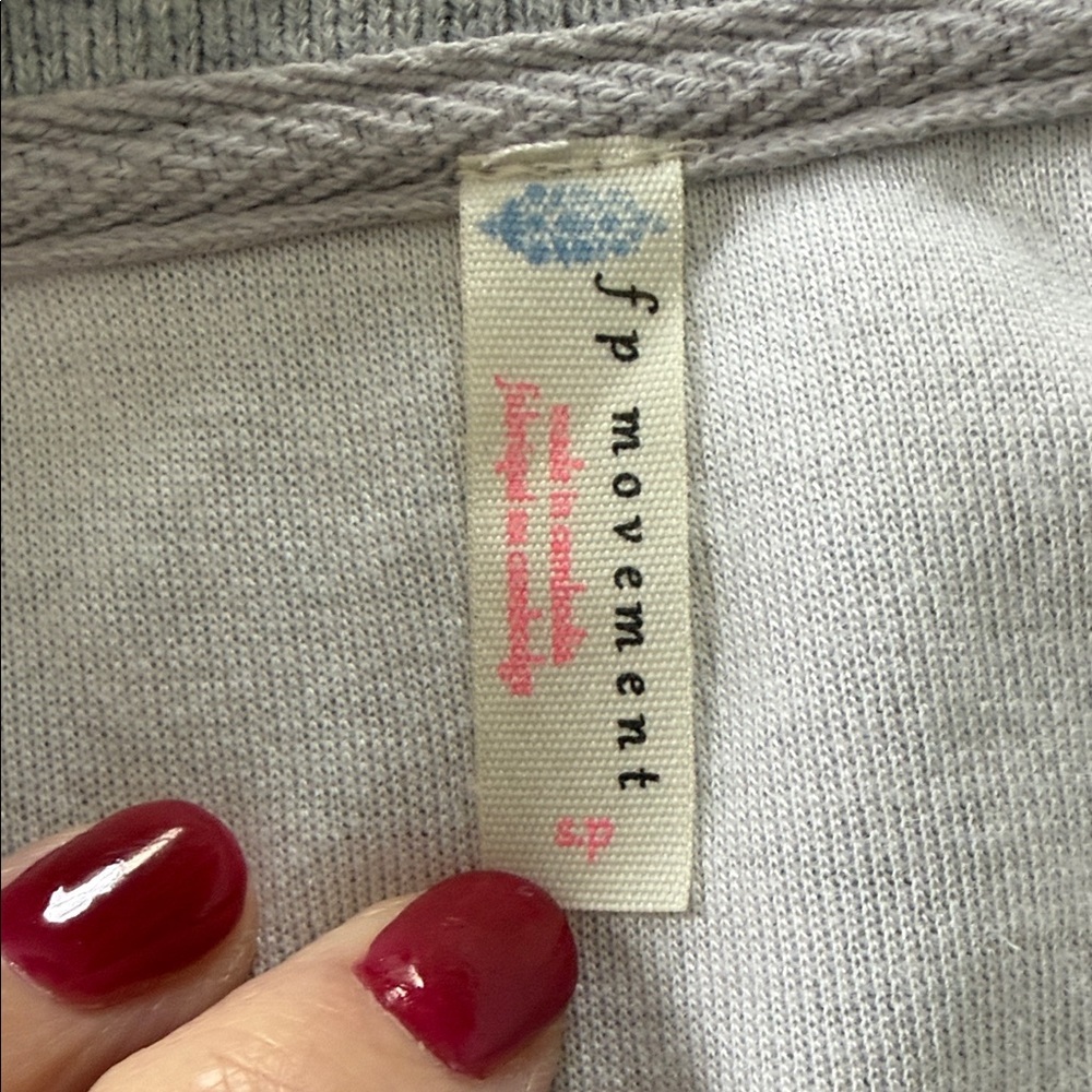 Free People We The Free Thermal Top Gray Oversized Waffle Knit Small - Picture 2 of 10